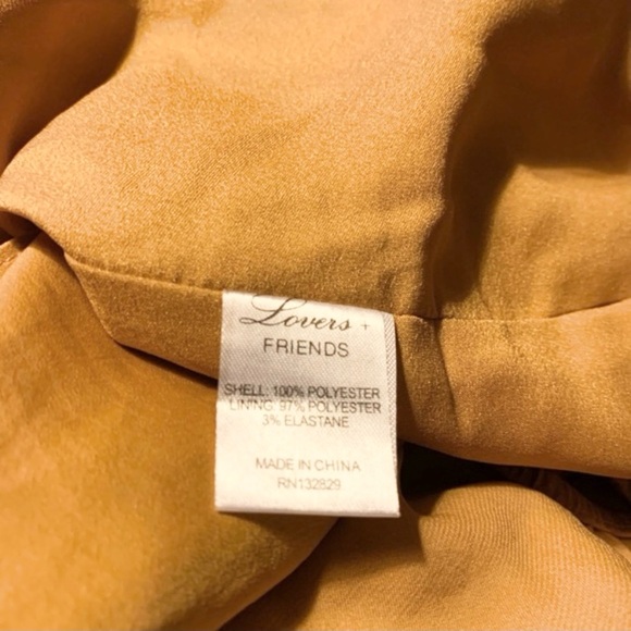 REVOLVE LOVERS + FRIENDS TROPHY DEEP GOLD RUFFLE DRESS SIZE MEDIUM - Picture 8 of 14